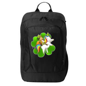 Cute Leprechaun Riding Unicorn City Backpack