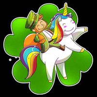 Cute Leprechaun Riding Unicorn Drawstring Bag