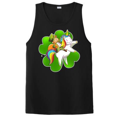 Cute Leprechaun Riding Unicorn PosiCharge Competitor Tank