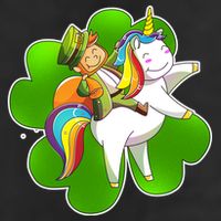 Cute Leprechaun Riding Unicorn Golf Towel