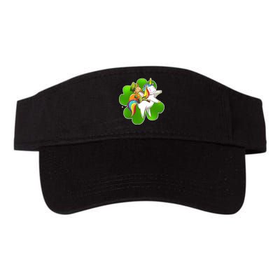 Cute Leprechaun Riding Unicorn Valucap Bio-Washed Visor