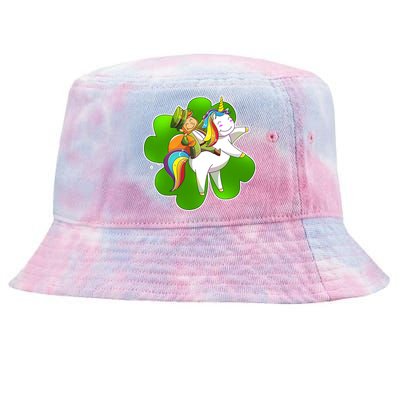 Cute Leprechaun Riding Unicorn Tie-Dyed Bucket Hat