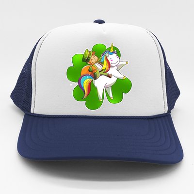 Cute Leprechaun Riding Unicorn Trucker Hat