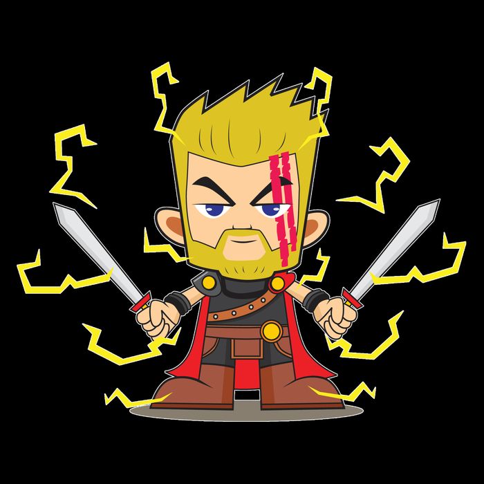 Cute Lightning Cartoon God Of Thunder Backpack