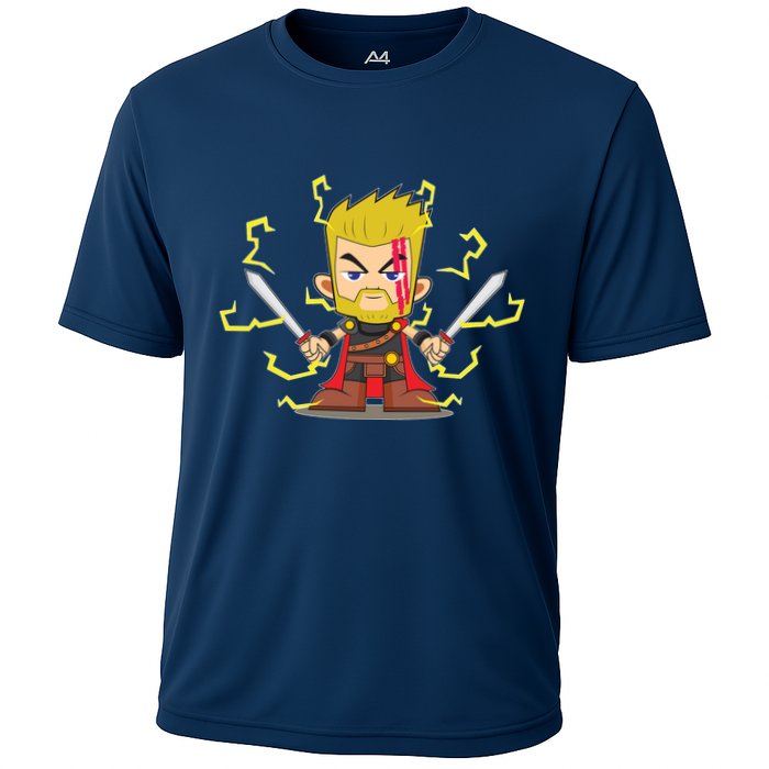 Cute Lightning Cartoon God Of Thunder Cooling Performance Crew T-Shirt