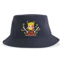 Cute Lightning Cartoon God Of Thunder Sustainable Bucket Hat