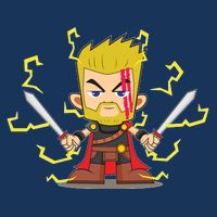 Cute Lightning Cartoon God Of Thunder 7-Panel Snapback Hat
