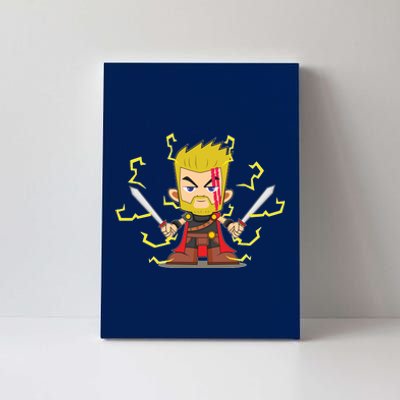 Cute Lightning Cartoon God Of Thunder Canvas