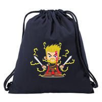 Cute Lightning Cartoon God Of Thunder Drawstring Bag