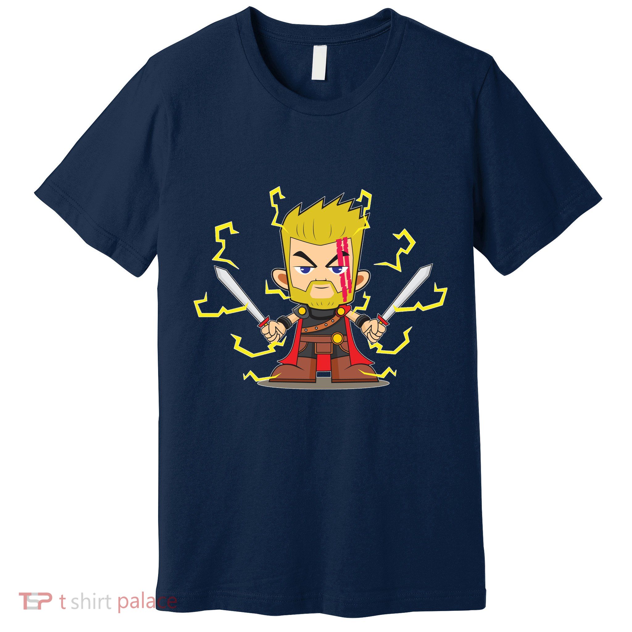 Cute Lightning Cartoon God Of Thunder Premium T-Shirt