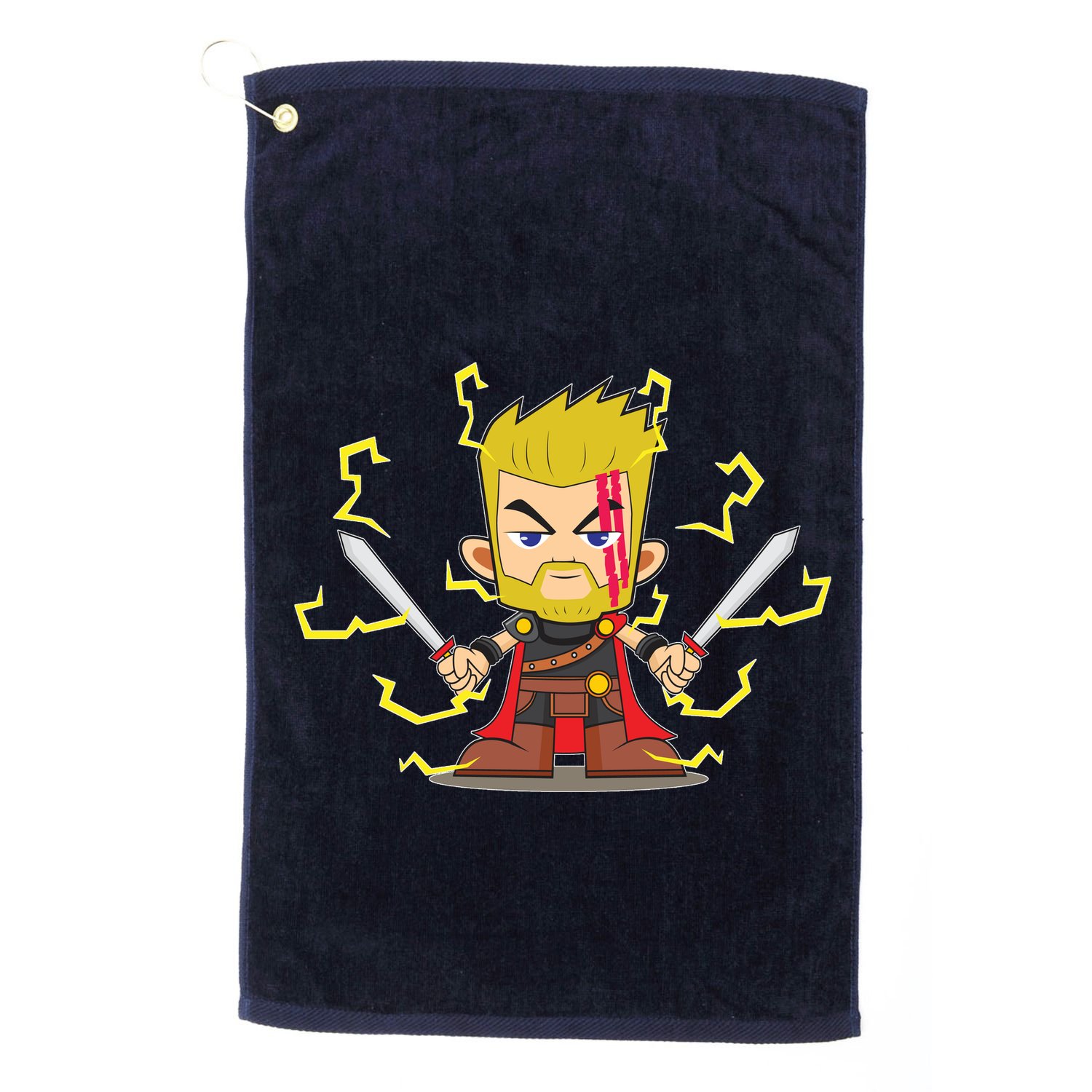 Cute Lightning Cartoon God Of Thunder Golf Towel