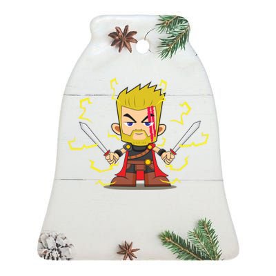 Cute Lightning Cartoon God Of Thunder Ceramic Bell Ornament