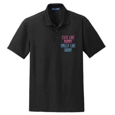 Cute Like Mommy Smelly Like Daddy Dry Zone Grid Polo