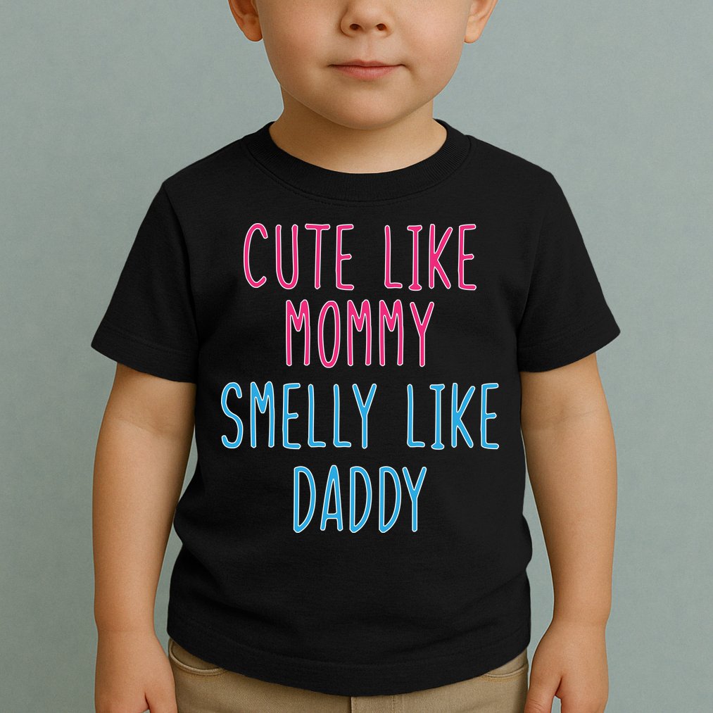 Cute Like Mommy Smelly Like Daddy Toddler T-Shirt