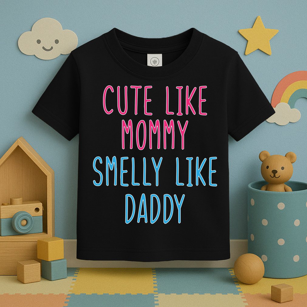 Cute Like Mommy Smelly Like Daddy Toddler T-Shirt