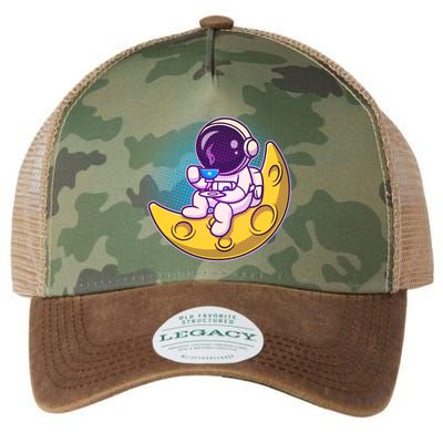 Cute Little Astronaut Drinking Coffee Legacy Tie Dye Trucker Hat