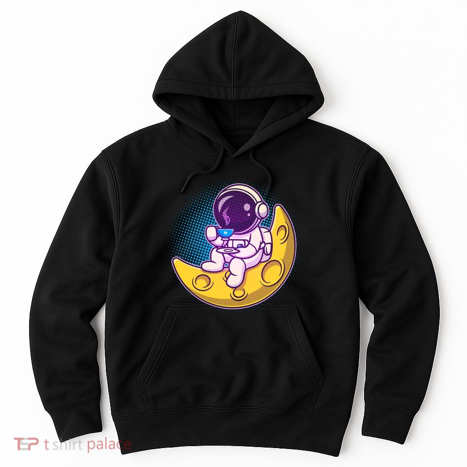 Cute Little Astronaut Drinking Coffee Hoodie