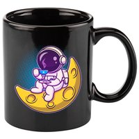 Cute Little Astronaut Drinking Coffee 11oz C Handle Ceramic Mug