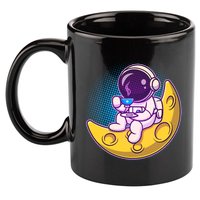 Cute Little Astronaut Drinking Coffee 11oz C Handle Ceramic Mug
