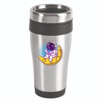 Cute Little Astronaut Drinking Coffee 16oz Travel Tumbler