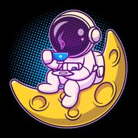 Cute Little Astronaut Drinking Coffee 16oz Travel Tumbler