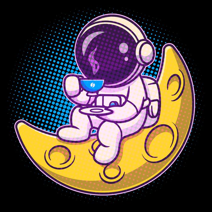 Cute Little Astronaut Drinking Coffee 16oz Travel Tumbler