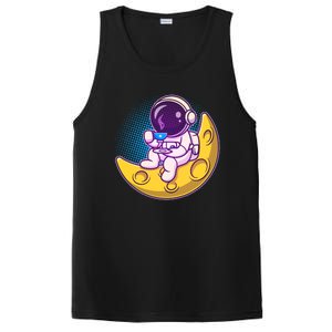 Cute Little Astronaut Drinking Coffee PosiCharge Competitor Tank