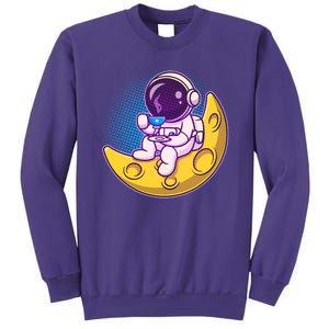 Cute Little Astronaut Drinking Coffee Sweatshirt