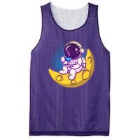 Cute Little Astronaut Drinking Coffee Mesh Reversible Basketball Jersey Tank