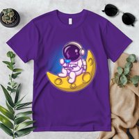 Cute Little Astronaut Drinking Coffee Premium T-Shirt