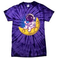 Cute Little Astronaut Drinking Coffee Tie-Dye T-Shirt