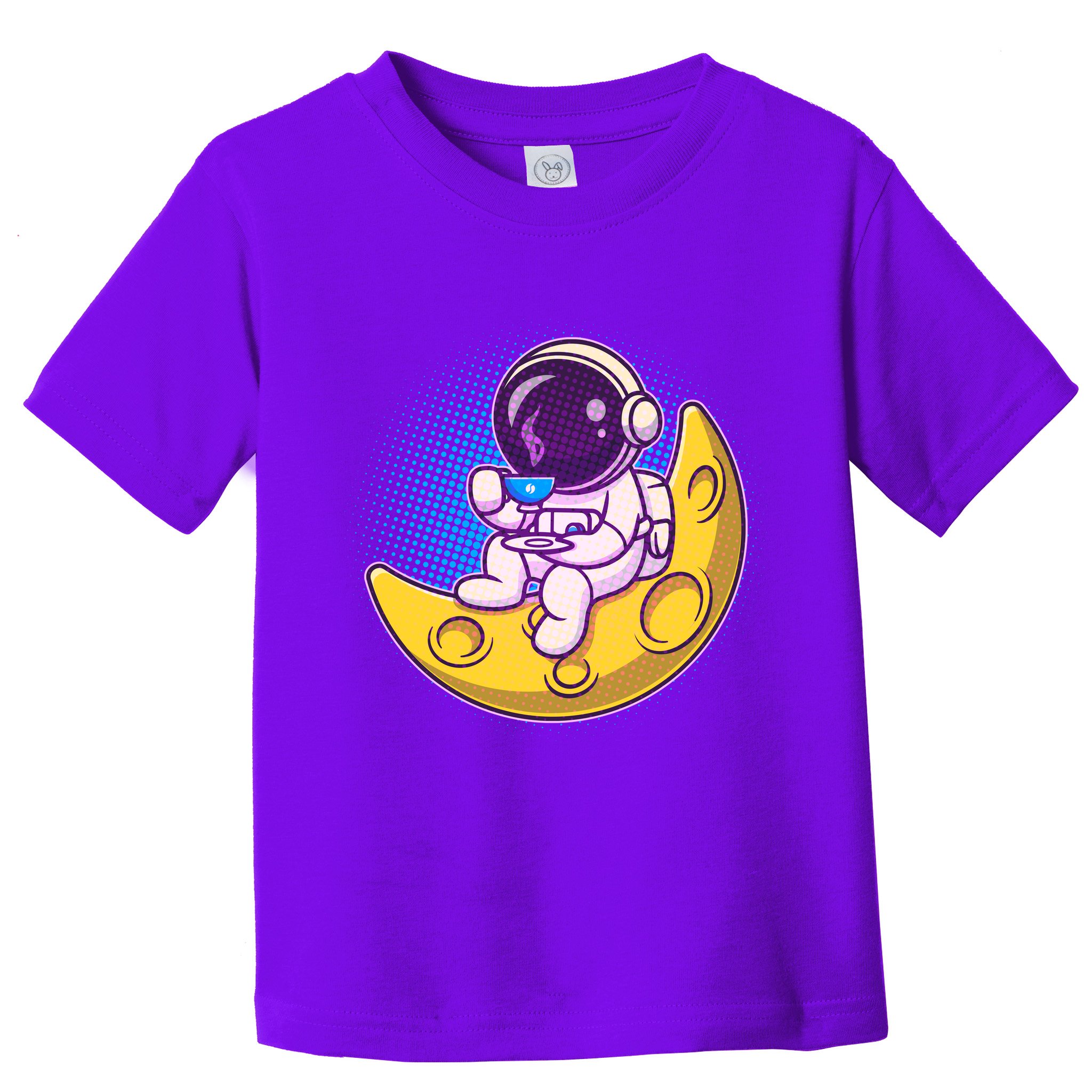 Cute Little Astronaut Drinking Coffee Toddler T-Shirt