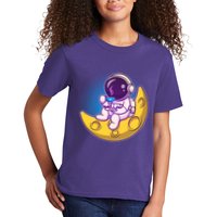 Cute Little Astronaut Drinking Coffee Kids T-Shirt