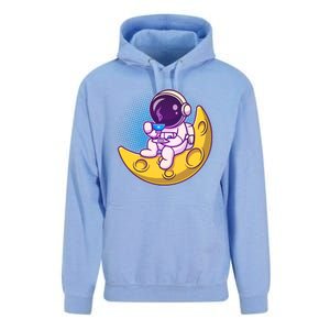 Cute Little Astronaut Drinking Coffee Unisex Surf Hoodie