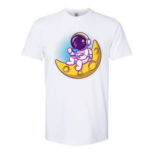 Cute Little Astronaut Drinking Coffee Softstyle CVC T-Shirt