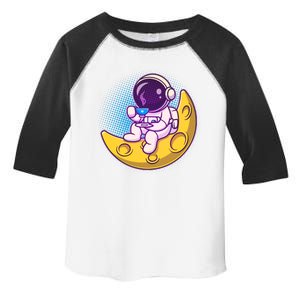 Cute Little Astronaut Drinking Coffee Toddler Fine Jersey T-Shirt