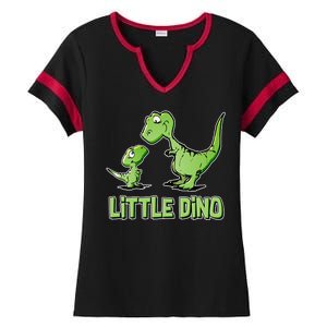 Cute Little Dino Dinosaur Little Younger Sibling Ladies Halftime Notch Neck Tee