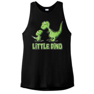 Cute Little Dino Dinosaur Little Younger Sibling Ladies PosiCharge Tri-Blend Wicking Tank