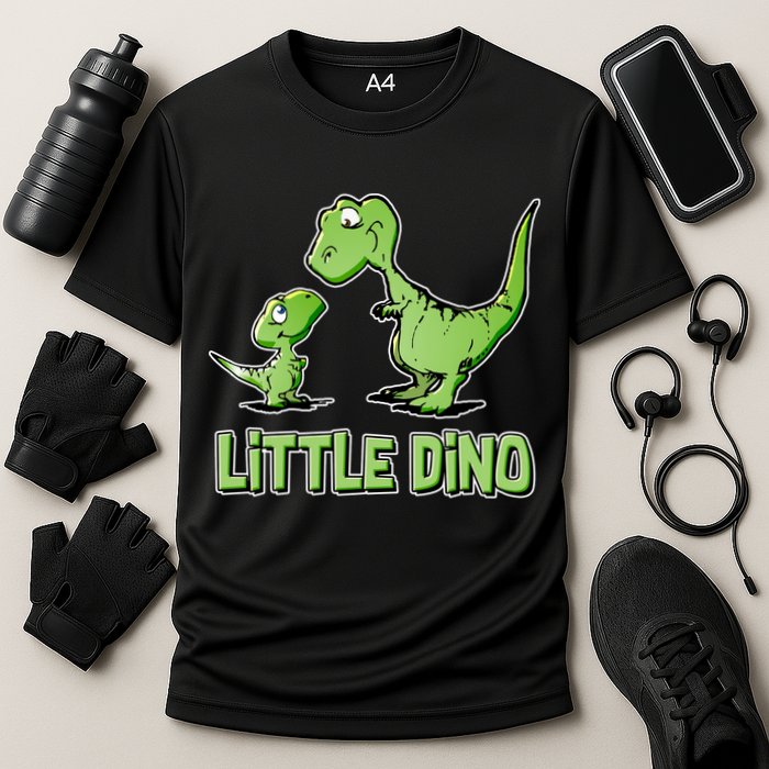 Cute Little Dino Dinosaur Little Younger Sibling Cooling Performance Crew T-Shirt