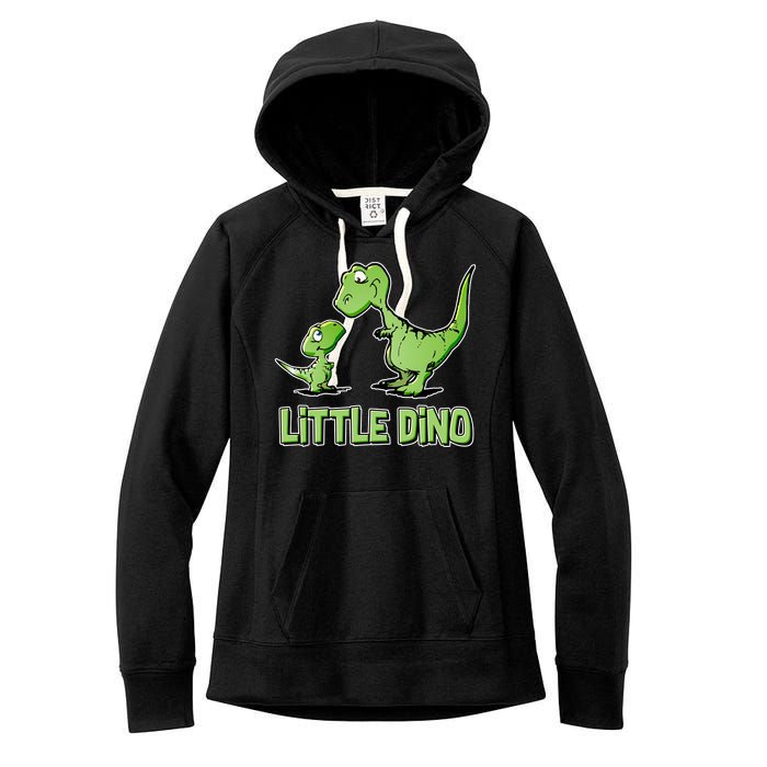 Cute Little Dino Dinosaur Little Younger Sibling Women's Fleece Hoodie