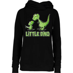 Cute Little Dino Dinosaur Little Younger Sibling Womens Funnel Neck Pullover Hood