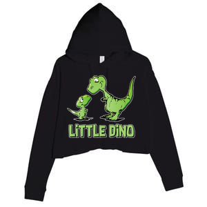 Cute Little Dino Dinosaur Little Younger Sibling Crop Fleece Hoodie