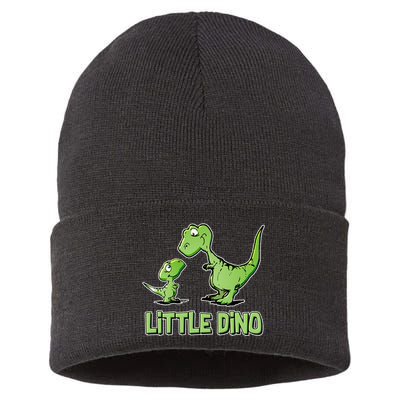 Cute Little Dino Dinosaur Little Younger Sibling Sustainable Knit Beanie