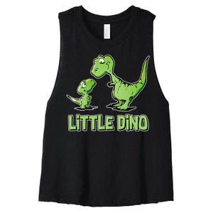 Cute Little Dino Dinosaur Little Younger Sibling Women's Racerback Cropped Tank