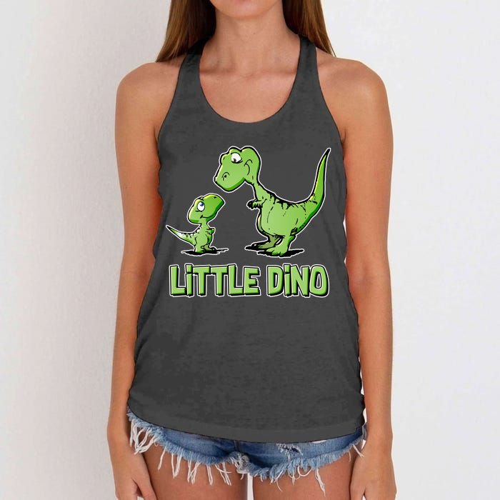 Cute Little Dino Dinosaur Little Younger Sibling Women's Knotted Racerback Tank