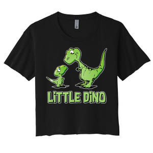 Cute Little Dino Dinosaur Little Younger Sibling Women's Crop Top Tee