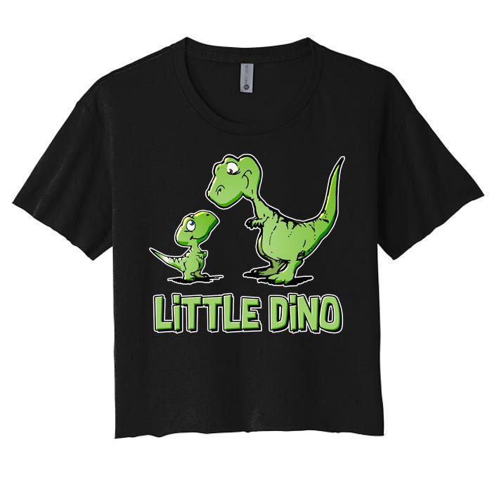 Cute Little Dino Dinosaur Little Younger Sibling Women's Crop Top Tee