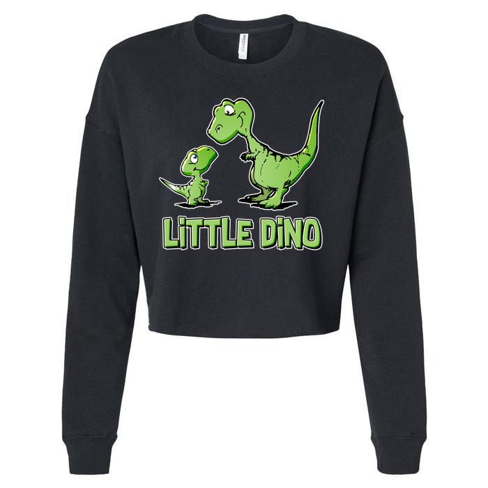 Cute Little Dino Dinosaur Little Younger Sibling Cropped Pullover Crew