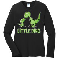 Cute Little Dino Dinosaur Little Younger Sibling Ladies Long Sleeve Shirt