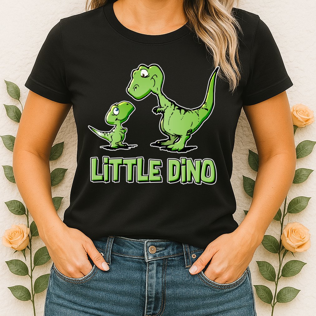 Cute Little Dino Dinosaur Little Younger Sibling Womens T-Shirt
